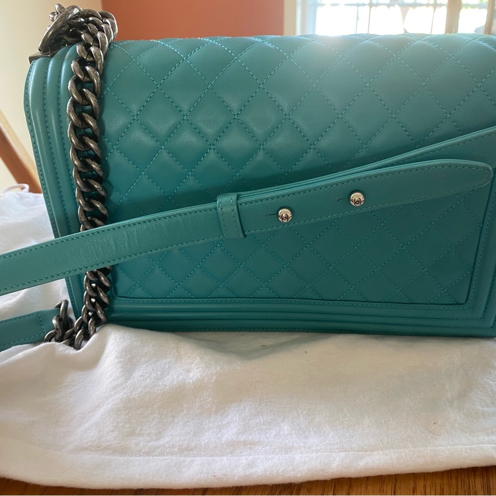 Chanel Blue Quilted Boy Bag - Picture 7 of 12